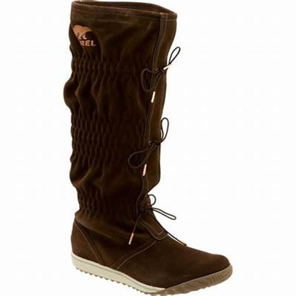 Sorel Firenzy Snow Boots Water Resistant Suede Wool Lined Knee High Brown 7.5